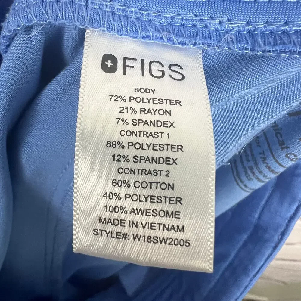 (2) FIGS Womens M Ceil Blue Zamora Jogger Scrub Drawstring Medical Field Bottoms
